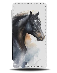 Estuche Cartera Abatible Caballo Semental Negro Belleza Hermoso Diseño Caballos Poni BF35 - Imagen 1 de 3