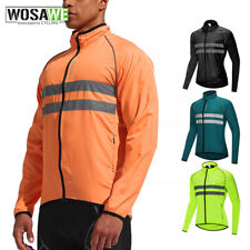 WOSAWE Windtight Bicycle Jacket Reflective Water Repellent Long Wind Coat