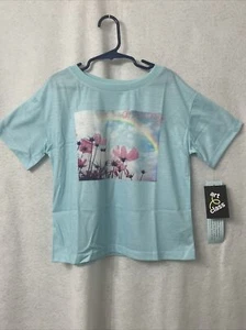 Girls' Floral Pajama Top - Art Cass™- Light Blue - Size M - Picture 1 of 11