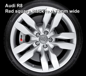 Bremsaufkleber Aufkleber zweifarbig passend für Audi R8 rot quadratisch mit schwarzem Text 65mm x1 - Bild 1 von 5