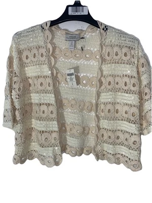 Chicos женщин кардиган открытый блестки трикотажа красивый Lucelle свитер слоновой кости размер 2 новый - Изображение 1 из 4