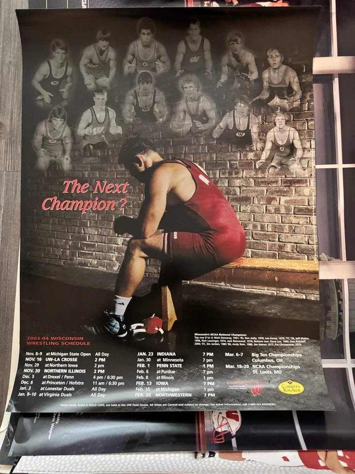Póster del calendario de lucha libre de Wisconsin 2003-04 Foto 1 de 2