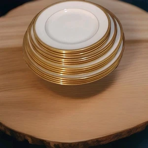 Vintage Lenox China Setting Four Plates Gold Encrusted S62 Dishes - Picture 1 of 14