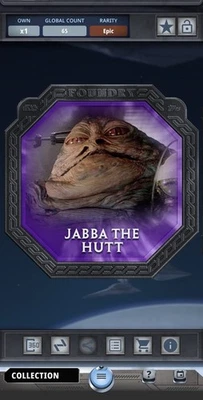 Star Wars Card Trader Foundry 2025 Jabba the Hutt Medallion Purple Epic - Image 1 of 2