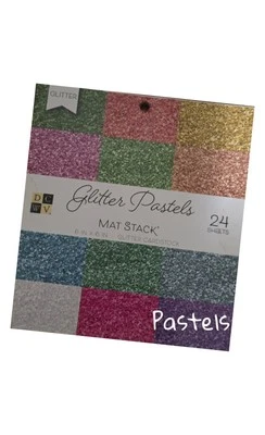 DCWV Single-Sided Cardstock Stack 6"X6" 24/Pkg-Glitter Pastels or Brights. - Image 1 of 4