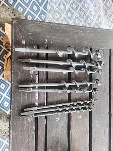 Lot of Antique Vintage Brace Bits - Auger Bits, 18,16,14,13,10,8,8,7 - Picture 1 of 13