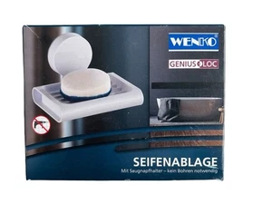Wenko Genius Loc Seifenablage, Seifenschale mit Saugnapfhalter weiß ohne Bohren - Bild 1 von 6