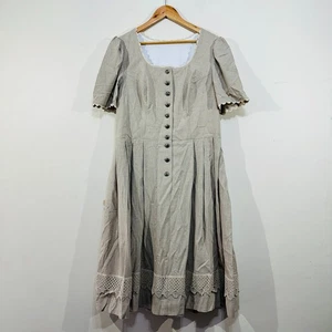 Chiemseer Dirndl Tracht Dress Beige Button Lace Hem Oktoberfest 48 AU 18-20 - Bild 1 von 21