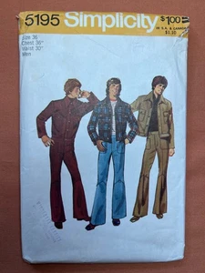 Simplicity Sewing Pattern 5195 Men's Jacket and Pants Size 36 Cut Complete - Picture 1 of 4