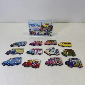 eeBoo Trucks and a Bus Little Memory Matching Game 12 Shaped Pairs 3+ Best Toy - Picture 1 of 9