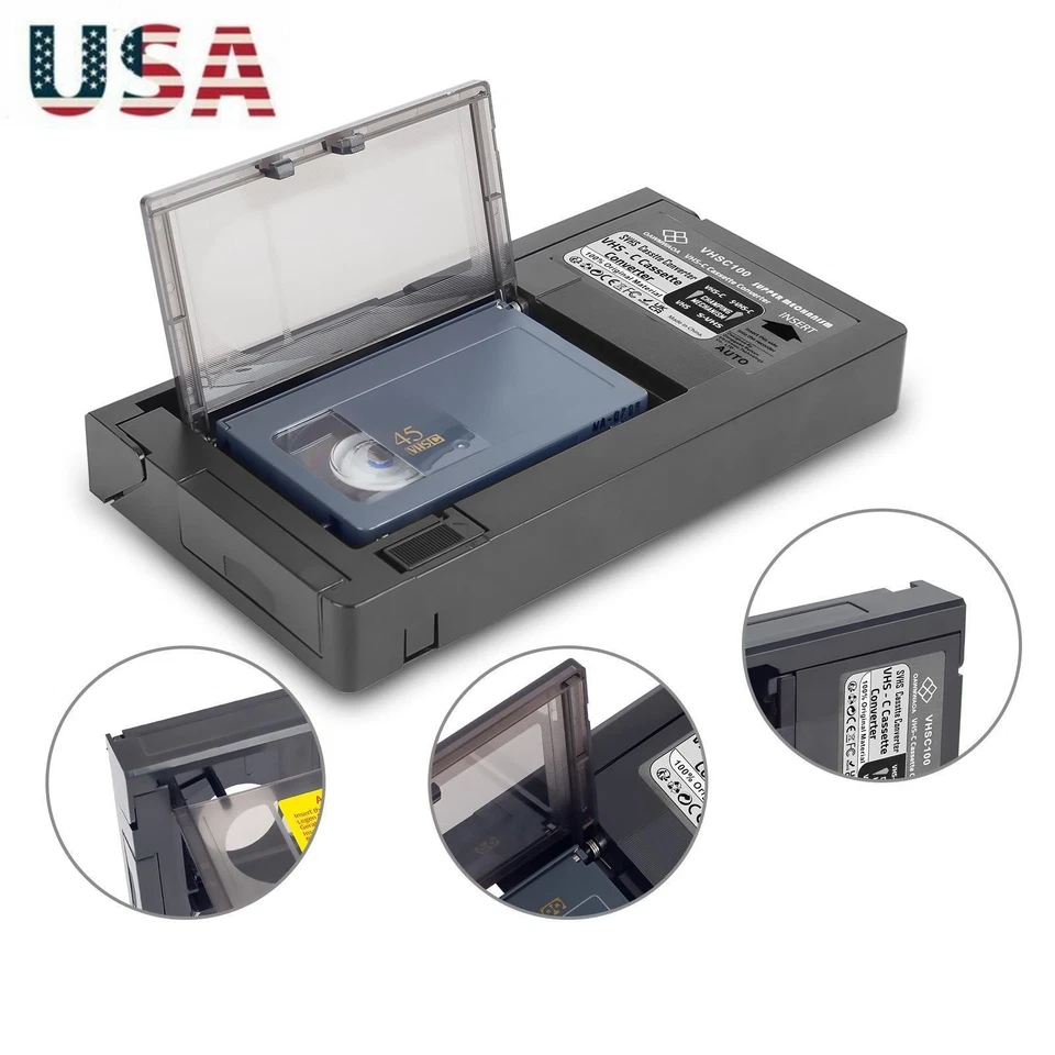 1 * Cassette Adapter For VHS VCR to play back VHS-C For SVHS-C tapes - Image 1 of 4