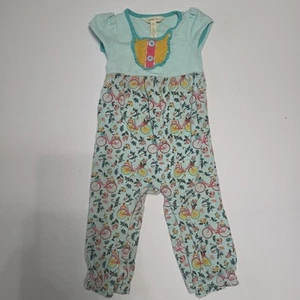 Matilda Jane Short Sleeve Romper Baby Girls 18-24 Month Blue Bicycle Flowers - Picture 1 of 10