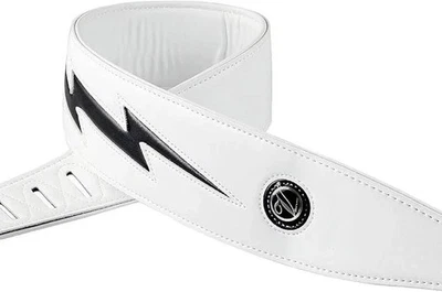 Correa de guitarra adiya con rayo para cuerpo blanco negro Foto 1 de 2