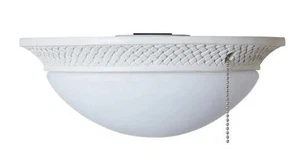 HARBOR BREEZE Tilghman 11-in 2 - Light White Wicker LED Ceiling Fan Light-New! - Picture 1 of 4