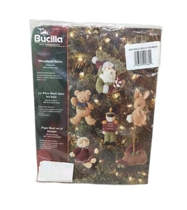 Kit de adornos navideños de fieltro Bucilla Woodland Santa 85116 sellado 2005 vintage - Imagen 1 de 14