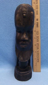 Kenia Cabeza Tallada a Mano Escultura Estatuilla Madera de Teca África Arte Tribal Hombre Barba - Imagen 1 de 4