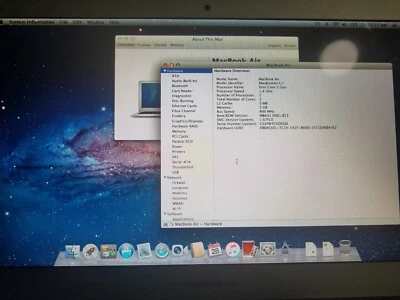 Apple MacBook Air 11" Core 2 Duo, 1.4 GHz, 2GB RAM, 64GB SSD - 2010 - Image 1 of 4