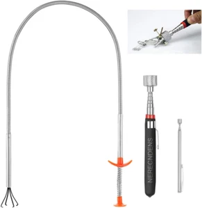 3 Pack Pick-Up Tool Set - Extendable Magnetic Pick up Tools and Flexible Grabber - Picture 1 of 12