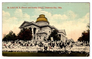 OKLAHOMA CITY SUNDAY SCHOOL ST LUKES METHOIDIST CHURCH 1916 OLD POSTCARD - Imagen 1 de 2