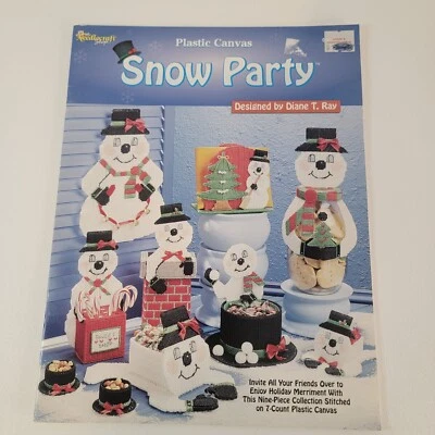 Needlecraft Shop Snow Party 9 Designs Snowmen Plastic Canvas Pattern - Image 1 of 3