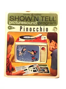 1964 GE Show'n Tell Picturesound Programm Schallplatte Filmstreifen PINOCCHIO Märchen - Bild 1 von 6