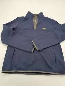 LL Bean Men's Snap Button Sweater Fleece Pullover Jack Navy Blue Small 298050 - Picture 1 of 7