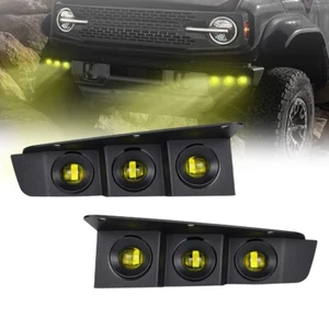 For 2021-2023 Ford Bronco 2/4 Doors Amber Light LED Fog Lamp Assembly - Picture 1 of 15
