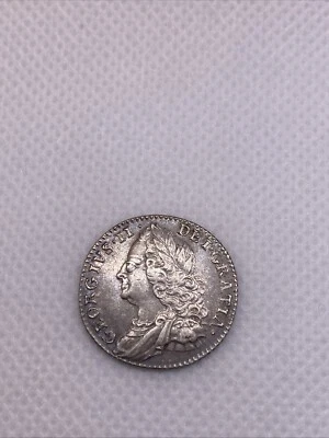 MONEDA DE PLATA DE 6 PENIQUES GEORGE II 1758 GRAN BRETAÑA Foto 1 de 4