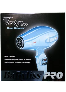 BABYLISS PRO NANO TITANIUM TORINO COMPACT HAIR/BLOW DRYER BABNTB6160N BLUE - Zdjęcie 1 z 2