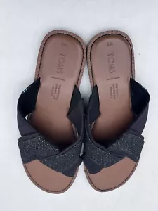 Toms Sandals Slip On Womens Sandals Black Comfort Size US 8 - Picture 1 of 8