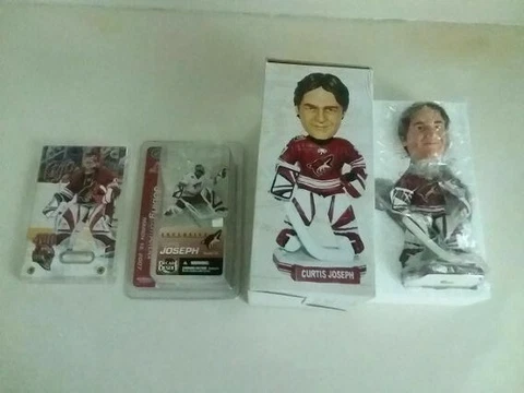 PHOENIX COYOTES Curtis Joseph 2006 bobblehead/2007 figurine/400 win piece of net Cover