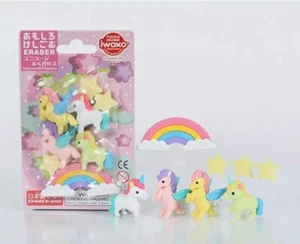 IWAKO Blister Pack Eraser - Unicorn & Pegasus - Made in Japan - Picture 1 of 3