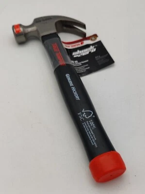 New! True Temper Shock Zero Genuine Hickory Wood Curved Claw Hammer 16 oz / 13"  - Image 1 of 4