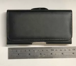 Sony Xperia M2 (D2305) Universal Side-Carry Leather Pouch & Belt Clip/Loop Black - Picture 1 of 2