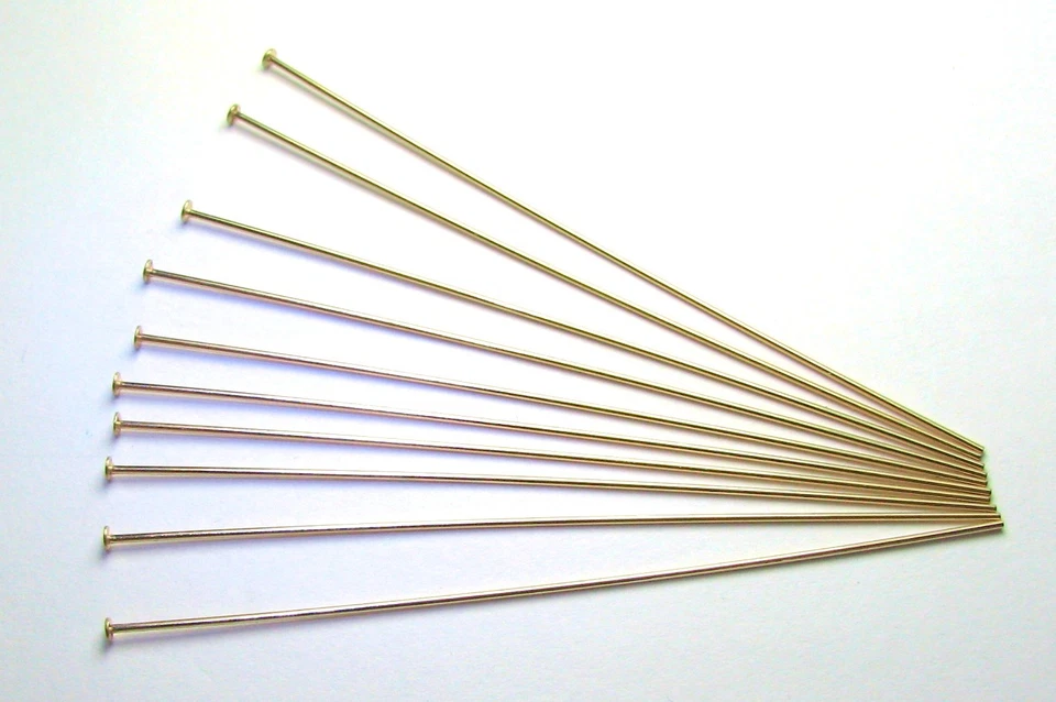 30 cada uno 14k ORO RELLENO 3" PASADORES CABEZA - 20 GA Foto 1 de 1