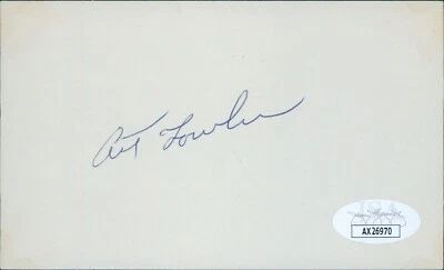 Art Fowler Los Angeles Angels Signed 3x5 Index Card JSA Authenticated - Image 1 of 2