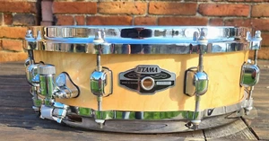 Tama 14" x 4" Gloss Figured Maple 10 Lug Cast Hoops Piccolo Snare Drum - Picture 1 of 6