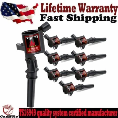 8× Ignition Coils Fits 2004-2019 Ford E-450 Super Duty 6.8L V10 F7TZ-12029AB USA — 第 1/4 张图片
