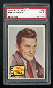 1957 Hit Stars #74 Kirk Douglas PSA 7 NM **SE23 #31531504**
