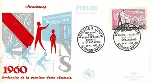 Sobre FDC Francia Centenario PRIMERA ESCUELA NORMAL 1960 ESTRASBURGO - Bild 1 von 1