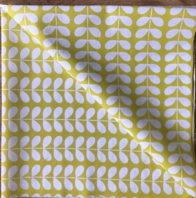 50cm x 100cm Wide Orla Kiely Tiny Stem Yellow Lightweight Cotton Fabric New - Image 1 of 4