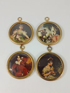 Vintage Miniature 4 Photos Set for DollHouse Decor Bowed Images - Picture 1 of 16