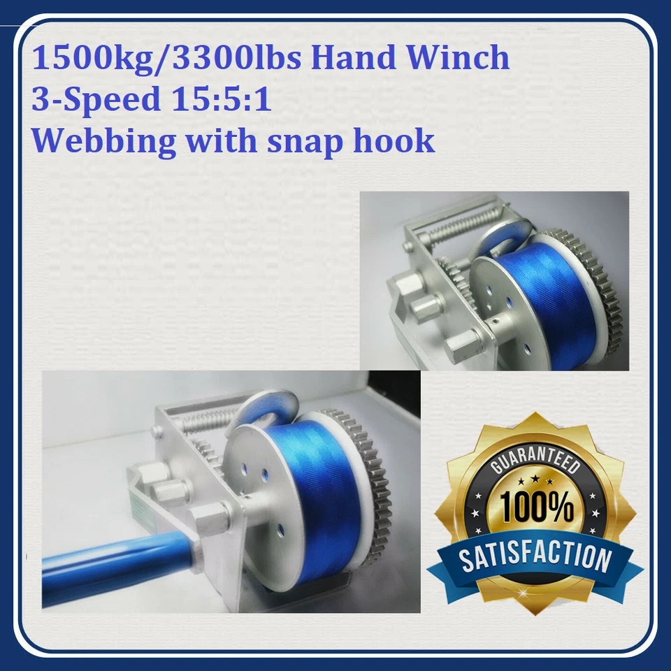 CoastLine 900kg 3 Speed Trailer Winch 10 5 1 Webbing With Snap Hook