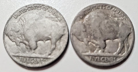 1916 & 1919 Buffalo Nickels, Nice/rare Pair in Good plus condition Cover