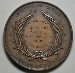 Médaille de table - Hippolyte DESPREZ institution MASSIN 1838 2° prix version - Picture 1 of 2