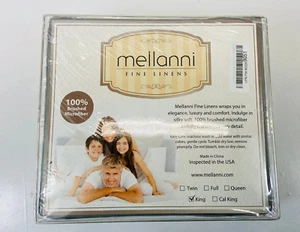 Mellanni 1800 Spazzolato Microfibra King Lenzuolo Set,4 Pezzi - a Righe / Grigio - Foto 1 di 4
