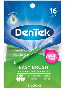 Dentek Easy Brush Interdental Cleaners, 16 Count Pack, Fresh Mint, Tight Spaces - Picture 1 of 1