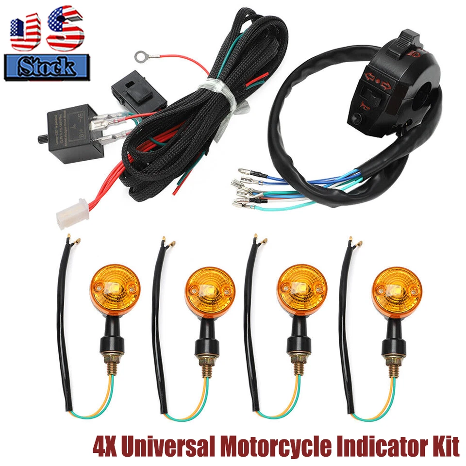 Kit de relé de arnés de cableado indicador universal para motocicleta 4X señal de giro Foto 1 de 4