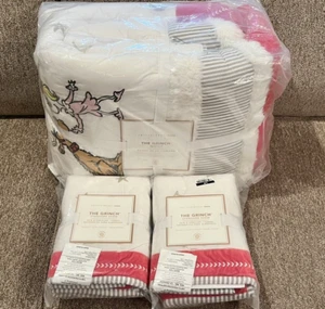 NEW Pottery Barn Teen Dr. Seuss The Grinch Full/Queen Quilt Shams Christmas Kids - Picture 1 of 6