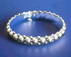 Erick's Sterling Silver Beaded Bangle Bracelet Taxco.925 - Picture 1 of 12